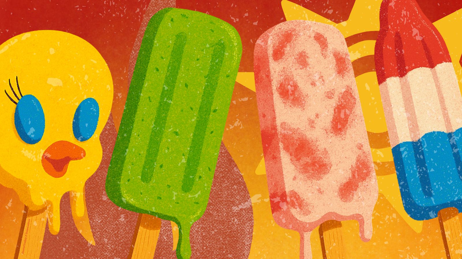 image of popsicles melting